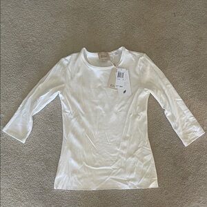 Elle Women's Classic Off White Long Sleeve Top